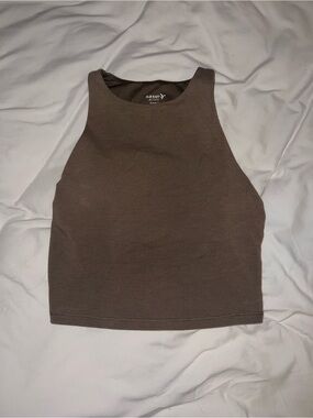 Old Navy Brown High-Neck Cropped Tank